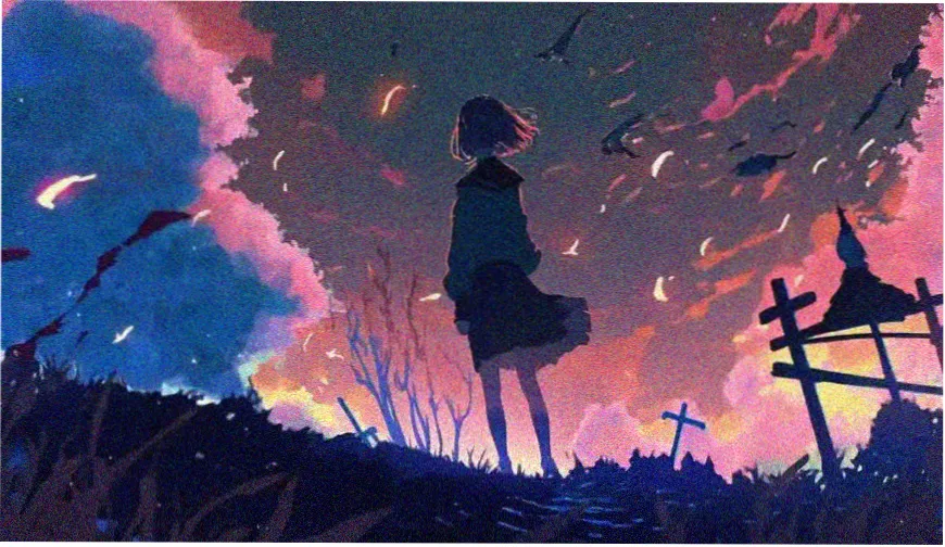 露天银幕夜场轮播海报·铜棕灯串下的人群